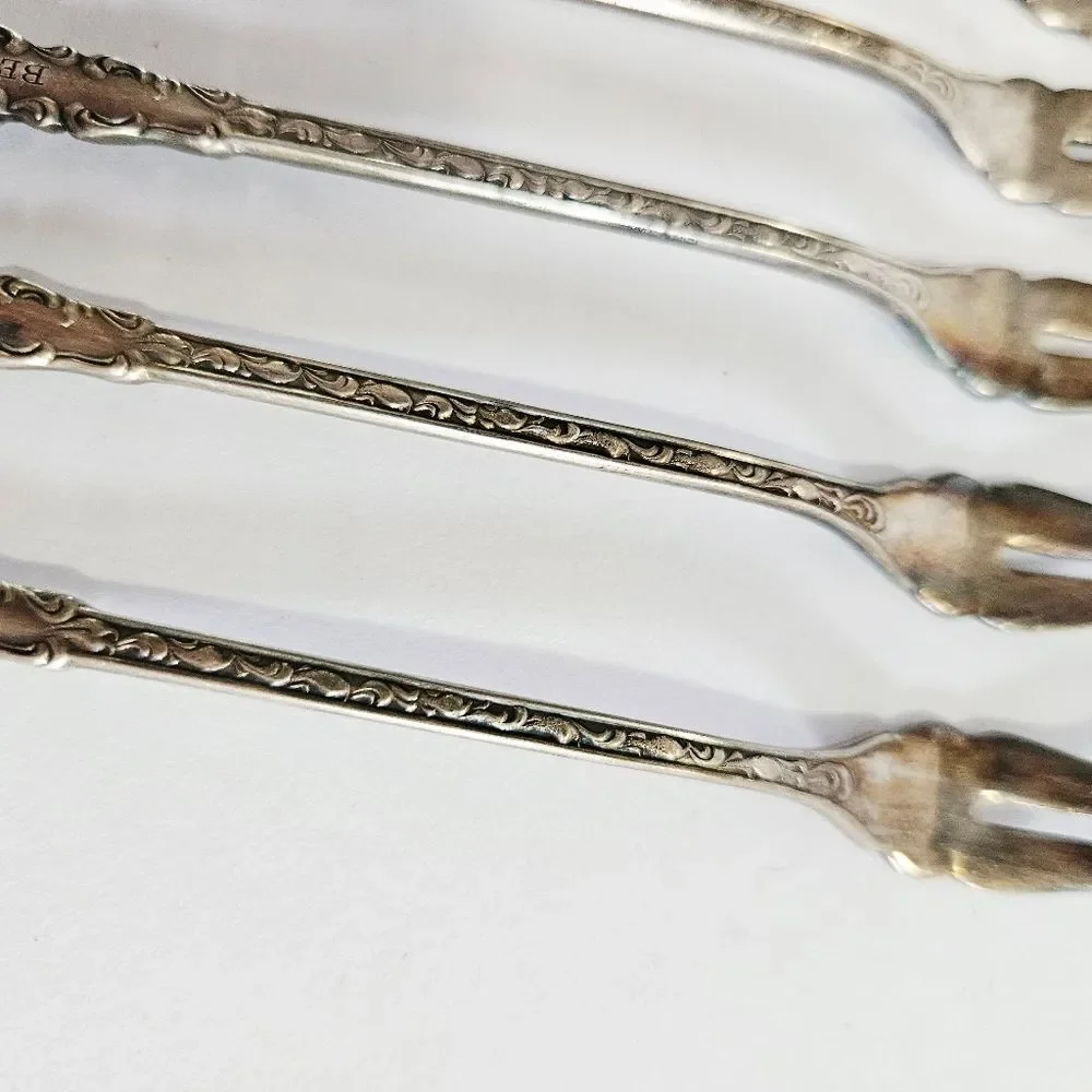Antique S.L. & G.H Rogers Silver Plate Webster Pattern Set Of 5 Cocktail Forks
